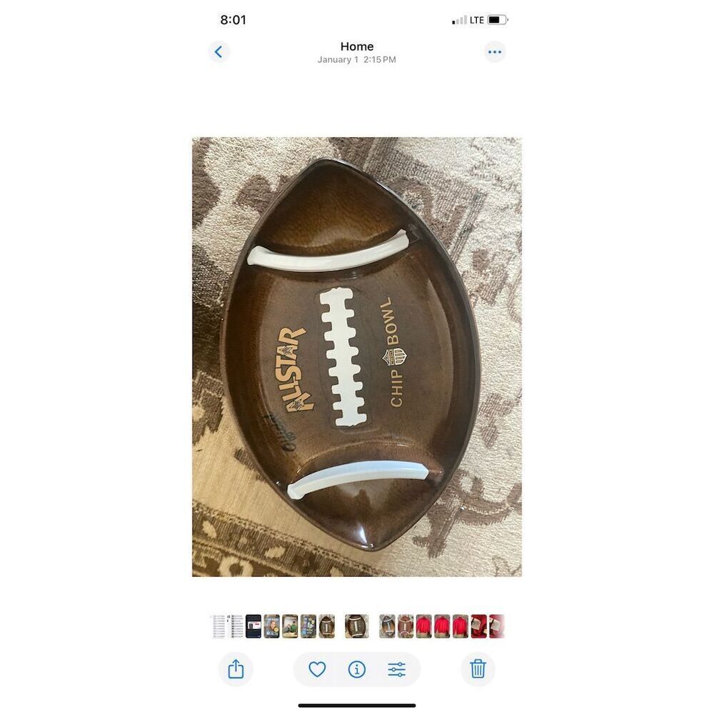 Allstar Football Chip 'N' Dip Bowl Tray 3-Compartment Sports Theme